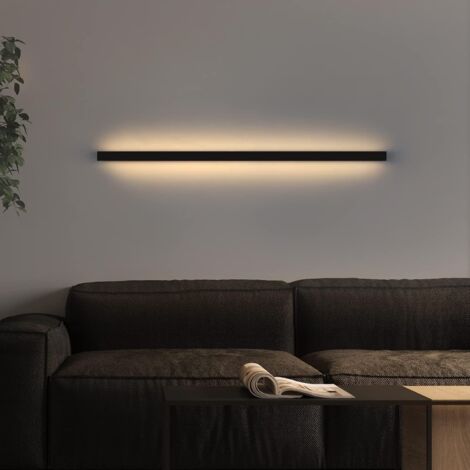 GBLY Lámpara de Pared LED para Interiores - Moderna 60 CM 21 W Pasillo Arriba Abajo Lámpara de Pasillo Blanco cálido Lámpara de Sala de Estar Lámpara de Cama Negra Iluminación de Pared