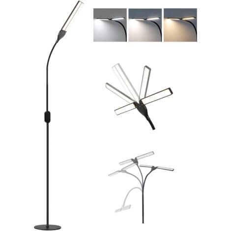 GBLY Lámpara de pie LED Lámpara de lectura regulable - Lámpara de pie negra para sala de estar 158 cm Lámpara de pie táctil moderna de 9 W con temporizador y función de memoria Lámpara de pie