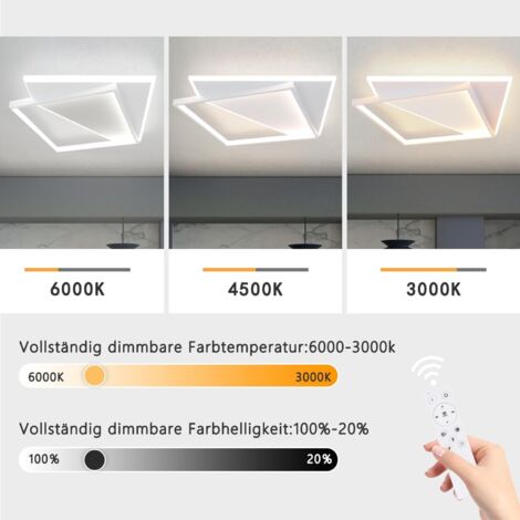 GBLY Lámpara de Techo LED Moderna 40W - Lámparas de Dormitorio para Sala de Estar Lámpara Regulable con Control Remoto Blanca Lámpara de Cocina de Diseño Lámpara de Techo para Pasillo de Cocina