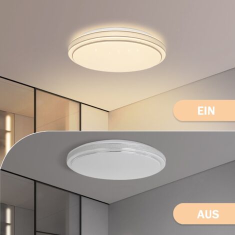 Lámpara de Techo LED  - GBLY Diámetro 27 cm Lámpara de Dormitorio con Cielo Estrellado Lámpara de Cocina Moderna Lámpara de Pasillo Blanca cálida de 12 W Lámpara de Techo Redonda para Cocina