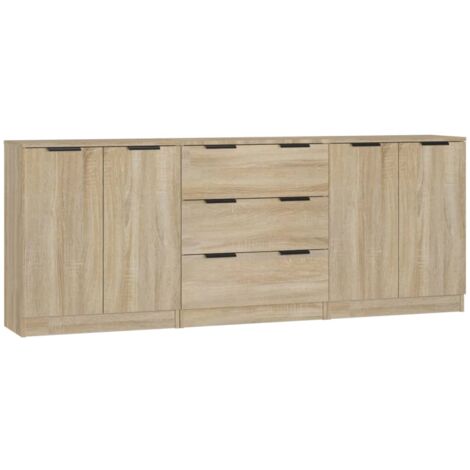 GBLY 3-tlg. Sideboard Sonoma Eiche-Optik Holzwerkstoff (1/5)