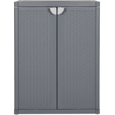 GBLY Gartenschrank Grau 65x45x88 cm PP Rattan-Optik