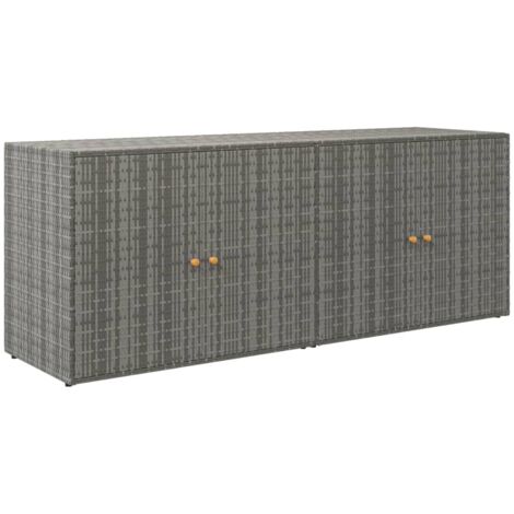 GBLY Gartenschrank Grau 198x55,5x80 cm Poly Rattan