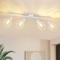GBLY Iluminador de techo LED de 4 focos pivotantes E14 - Iluminador de techo de 4 luces en metal, estilo retro, foco vintage pivotante de 350° para cocina, habitación, salón