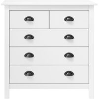 GBLY Sideboard Hill Weiß 79x40x80 cm Massivholz Kiefer