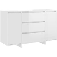 GBLY Sideboard 3 Schubladen Hochglanz-Weiß 120x41x75cm Holzwerkstoff