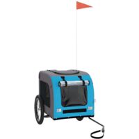 GBLY Fahrradanhänger Hunde Blau und Grau Oxford-Gewebe und Eisen