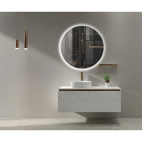 Espejos con luz led para baño, Espejo Redondo, retroiluminado, Luz Calida, Espejo para Dormitorio, vestidor - Ø 60CM - OPOR001/60C