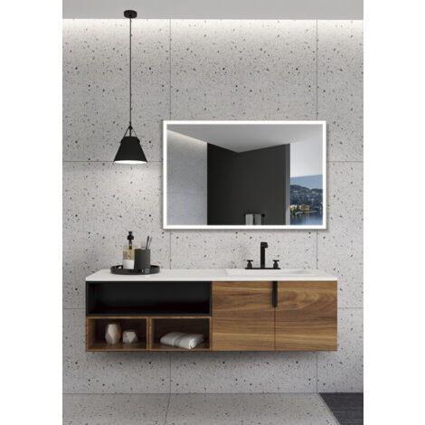 Espejo led para baño, vestidor, maquillaje - retroiluminado - Triled - Blanco Frío/Natural/Cálido Sensor Antivaho Marco aluminio color negro 140X80cm