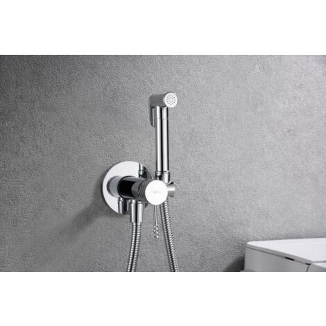 Mice - Grifería monomando empotrada para bidé hecha de latón -Ducha higiénica empotrada y monomando Grifo bidet empotrado Cromo RDG053