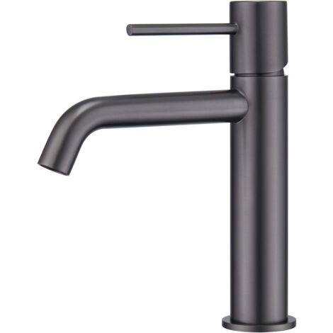 Mice - Grifo monomando de lavabo fabricado en latón de 2 vias agua Fria/Caliente - Griferia de baño para lavabo color Back Gun Metal