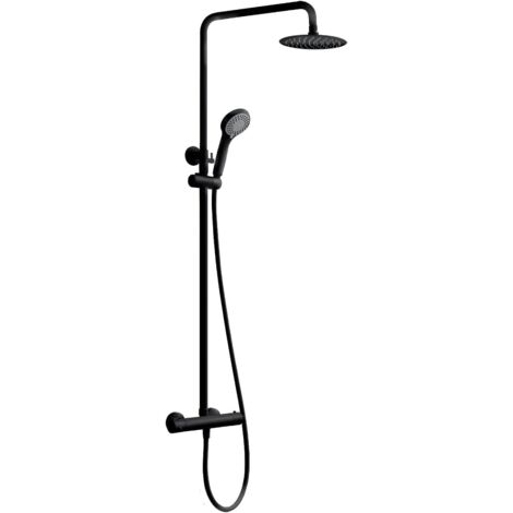 Mice- barra de ducha extensible termostática posee rociador redondo, extraplano -  griferia para baño y  dudcha color Cromo