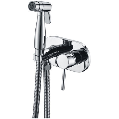 Mice - Grifería monomando empotrada para bidé hecha de latón - Ducha higiénica empotrada y monomando Grifo bidet empotrado Color Cromo RDM004
