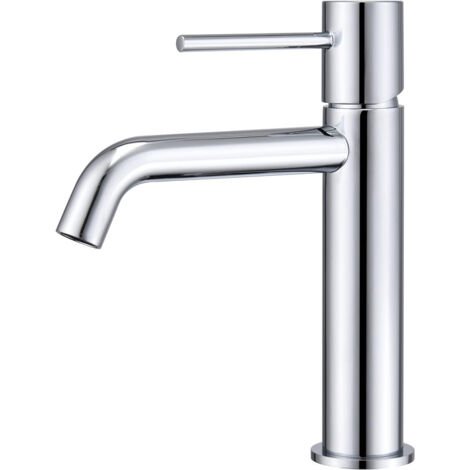 Mice - Grifo monomando de lavabo fabricado en latón de 2 vias agua Fria/Caliente - Griferia de baño para lavabo color Cromo (1/4)
