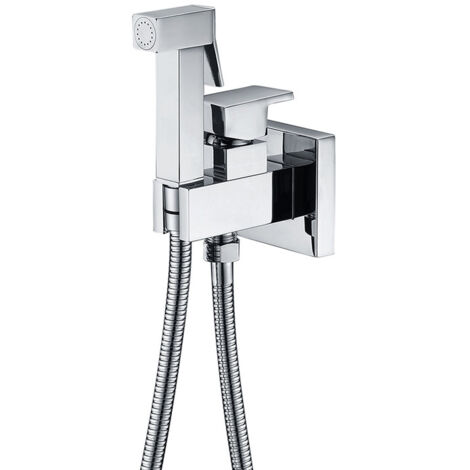 Mice - Grifería monomando empotrada para bidé hecha de latón - Ducha higiénica empotrada y monomando Grifo bidet empotrado Color Cromo RDM003