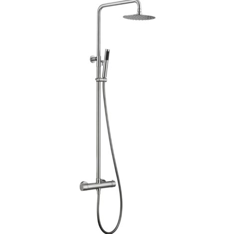 Columna Conjunto Barra de ducha estensible termostatica - duchas para exterior/interior fabricado en acero inoxidable S.304. color Acero inox