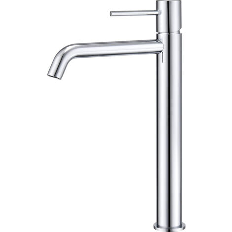 Mice - Grifo monomando de lavabo caño alto fabricado en latón - Griferia de baño diseño alto para lavabos Color Cromo