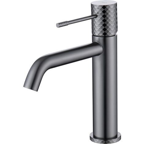 Mice - Grifo monomando para lavabo con tecnología Apertura en Frio para ahorrar energia de latón Griferia de Baño Color Black Gun Metal