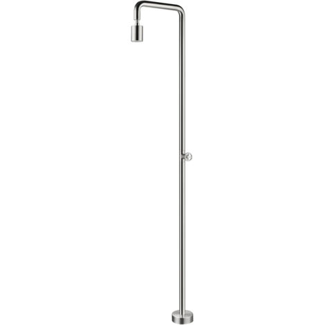 Mice - Ducha para Exterior de 240 cm Hecha de Acero Inoxidable con Acabado Satinado - Pool - Ducha Piscina Exterior Agua Fria - Acero INOX