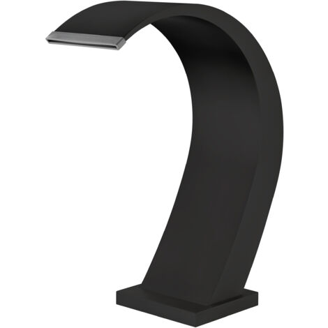 Cascada de Piscina/Griferia Exterior/Ducha de Cascada para Circuito SPA/Diseño Curvado para Interiores y Exteriores de Acero INOX S316 (Negro Mate)