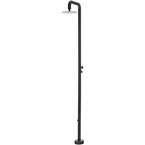 Mice - Columna de Ducha Exterior, Ideal para Jardines, Piscinas, SPA Fabricada en Acero Inoxidable S316, Monofluido, Agua Fria Color Negro Mate