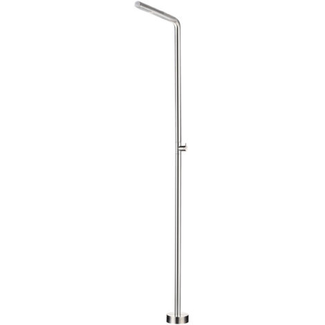 Ducha Exterior para Piscina-Jardin-SPA/Rociador Tubular de 42mm/Altura 220 cm/Acero Inox S316-Monofluido de 1 Via Agua/Fria Color Acero Cepillado