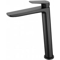 Mice - Grifo mezclador para lavabo monomando con caño alto - Griferia alto para baño color negro mate