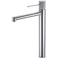 Mice - Grifo monomando para lavabo de caño alto, Grifería alta de Baño para agua Frio/Caliente Color Cromo