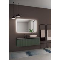 Mice - Espejo con luz led de Pared para Baño, Dormitorio, Vestdor retroiluminado, luz fría, con doble sensor, antivaho y on/off - medida 80 X 80 cm