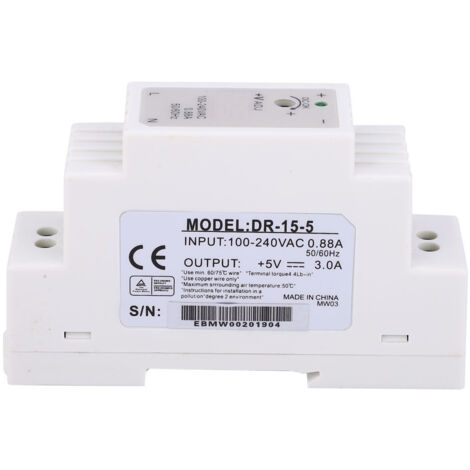 DR-15-5 DIN-Schienen-Schaltnetzteil mit Einzelausgang, 15 W, 5 V, 3 A (1/5)