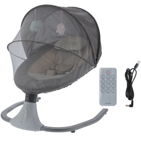 Zoternen Elektrische Babybetten Neugeborenen USB-Stecker Fernbedienung Beruhigende Schaukel WiegeGrau (1/5)