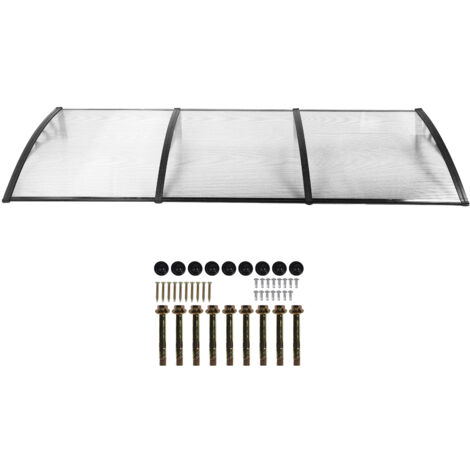 Zoternen Tür-/Fenstermarkise, transparent, für Balkon, Sonnenschutz für den Außenbereich, winddicht, geräuschlos, mit Halterung aus Kunststoff und Stahl, 100 cm, Verlängerung 300 cm an der Wand (1/5)