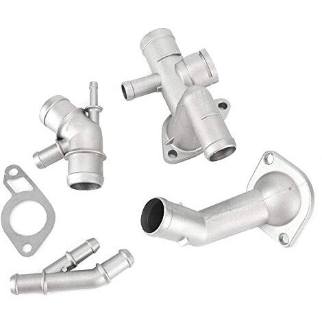 Zoternen KIMISS Aluminium-Kühlmittelflansch-Kit, 4 Stück/Set Aluminium-Motorkühlmittelschlauch-Flansch-Kit Passend für Mk4 1.8T 2000-2005 06A121132A