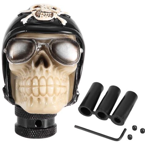 Zoternen Auto Schaltknauf,Schaltknäufe Schaltknauf Skeleton Skull Schalthebel mit manuellem Steuerkopf Universal Totenkopf Skull Schaltknüppel für most Manuelles oder Getriebe Skeleton Schädel Kopf Ge (1/5)