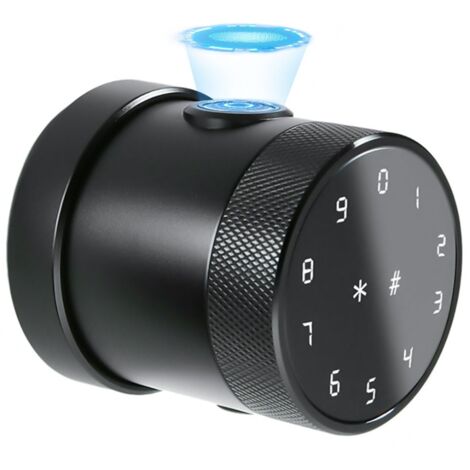 Fingerabdruck-Türschloss, 5-in-1-Türknauf mit Tastatur, Intelligenter Türknauf mit Tastatur für Zuhause, Schlafzimmer, Wohnungsbüros und Garagen (BLACK) (1/5)