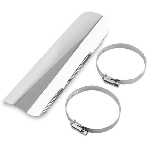 Hitzeschutzblech Auspuff Motorrad, Qiilu Motorrad Hitzeschild, Universal Motorrad Auspuff Hitzeschild Muffler Staight Cover(Silber) (1/5)