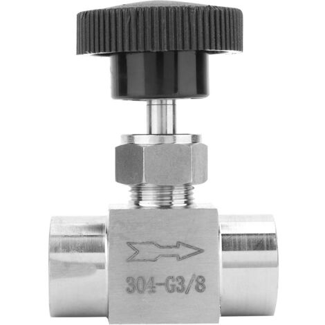 Edelstahl-Durchflussregelventil, Drosselventil-Rückschlagventil für Wasser-Gas-Öl-Getriebe 1/8 Zoll, 1/4 Zoll, 1/2 Zoll (optional) (3/8)