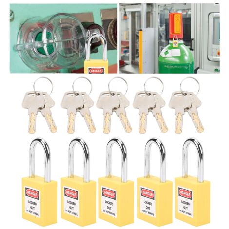 Lockout Tagout-Schlösser 5 Sätze Sicherheitsvorhängeschloss 2 Schlüssel ...