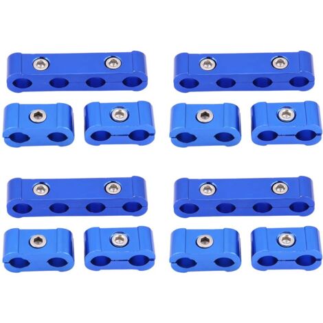 Zündkabel Halter, Zündkerzenkabel-Set Kabeltrenner Aluminium Gaszughalterung Teiler 12-teiliges geflochtenes Motor-Zündkerzenkabel, Schlauchabscheider Klemme Montagesatz für 8 mm 9 mm 10 mm (1/5)