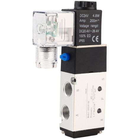 Produktbild von Magnetventil Pneumatisch – 2/2-Wege, NC, 1/4 Zoll IG, DC 12V – Mit 6 & 8 Mm Schlauchanschluss – Für Enge Räume, Alu