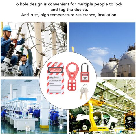 Set Di 10 Lucchetti Lockout Tagout Da 38 Mm - In Nylon, Per Sicurezza Industriale In Fabbriche E Cantieri
