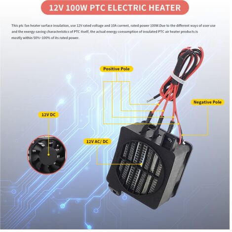 24V 100W PTC-Heizelement Thermostat Heizung Temperaturbeständige PTC