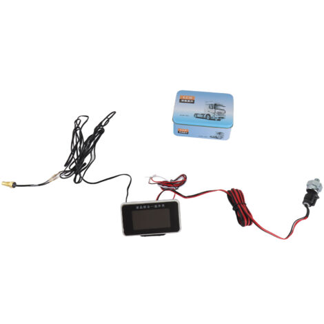Zoternen 4-in-1-Fahrzeuginstrumententafel, digitales LCD-Öldruck-Spannungs-Wassertemperatur-Kraftstoffanzeige, Schwarz, 9–36 V