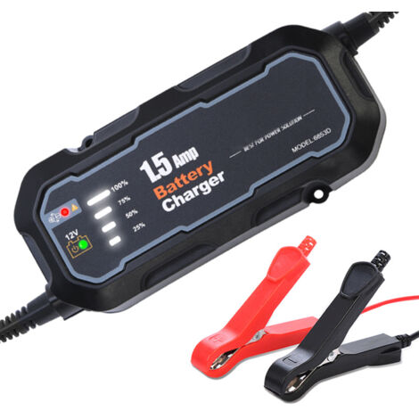 Zoternen Motorrad-Batterieladegerät, 1500 mA, 12 V, automatisches Ladewerkzeug, wasserdicht, Batterieerhaltungsgerät für Auto