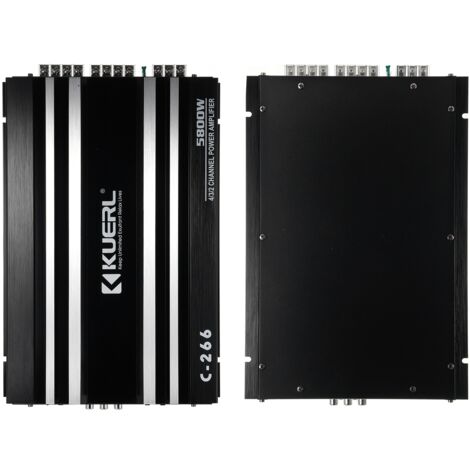 Class-AB Auto-Verstärker 4-Kanal 7800W – 4x 100W RMS, DC 12V, Kompakt, Alu-Gehäuse – Für Auto, LKW, Boot, Motorrad & UTV