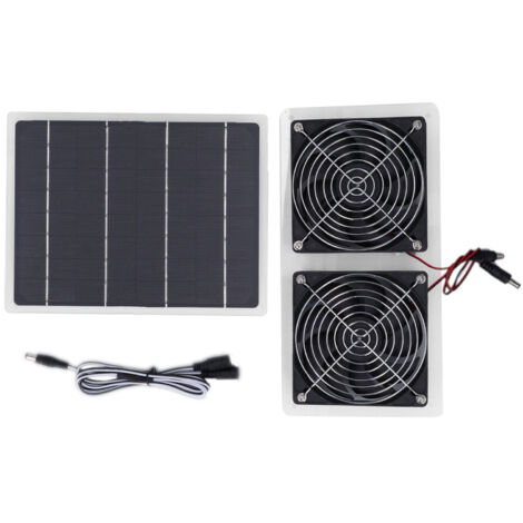 Zoternen Solar-Kartonventilator, 2 Ventilatoren, 100 W, 20 V, grüne Energie, tragbarer Mini-Ventilator für Hundehaus, Haustierhaus, Gewächshaus, Wohnmobil (1/5)