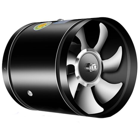 Zoternen Kanalventilator, leistungsstarke Belüftung, Hochgeschwindigkeits-Kupferdrahtmotor, runder Metallauspuff für Küche, Badezimmer, Keller, Schwarz, 8 Zoll, 150 x 200 mm