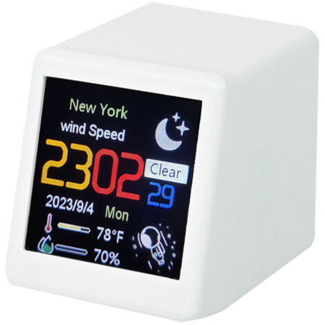 Intelligente Wetterstation von Zoternen, WLAN-Vorhersage, Touchscreen, kreative Uhr, Thermometer und Hygrometer für Zuhause, Büro, Schlafzimmer, Reisen, E-Album mit vollständiger GIF-Animation. (1/5)