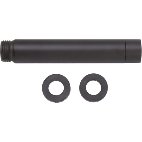 Duschkopf-Verlängerungsarm, Edelstahl-Duscharm mit Unterlegscheiben, universelle Duschkopf-Verlängerung, Schwarz