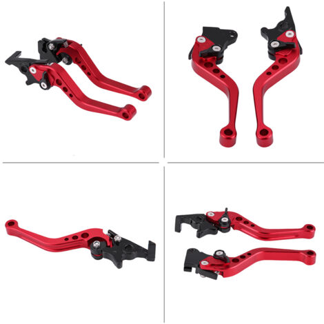 Bremshebelgriff, 1 Paar CNC-Aluminiumlegierung Motorradkupplungsbremshebel Universal Motorradbremshebelgriff Motorradzubehör(Rot)